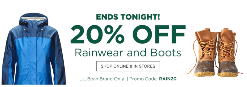 20% de descuento en botas y más | L.L. Bean | Usa el código RAIN20Imagen: L.L. Bean